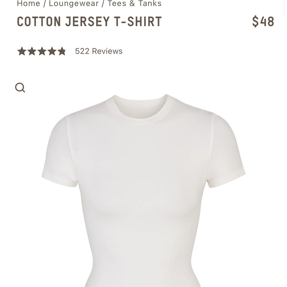 Skims Cotton Jersey T Shirt